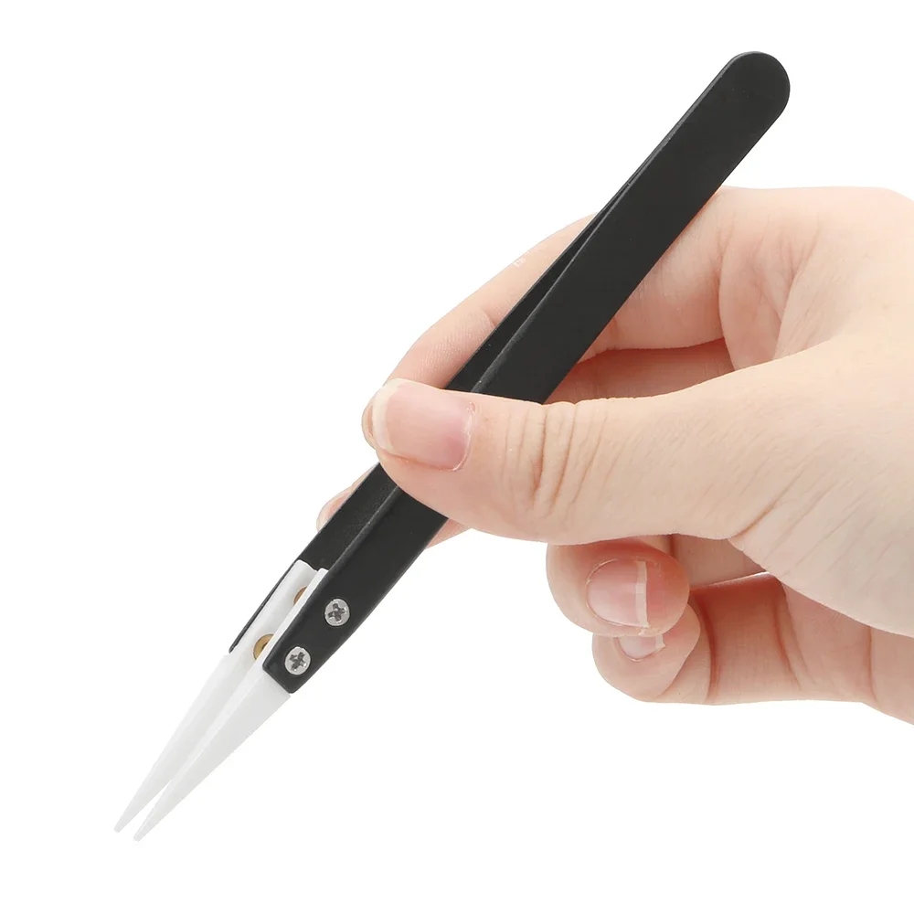 Isolation Tweezer Curved - Pinzas antiestáticas de cerámica, pinzas industriales