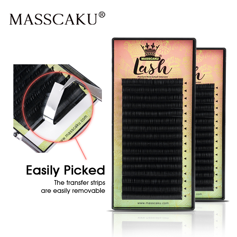 Eyelash Extension Natural Classic - Pestañas Postizas MASSCAKU, Tamaño Único, 1
