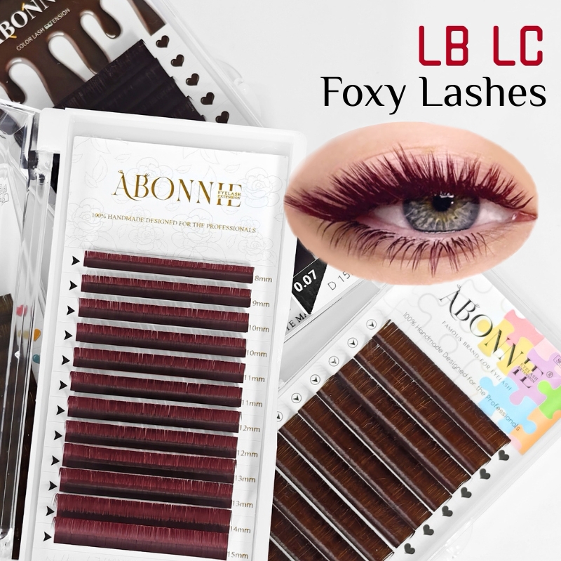 Eyelash Extension Natural Classic - Pestañas LB LC Borgoña, Extensiones de