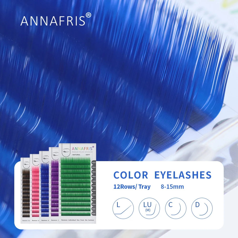 Eyelash Extension Russian Volume - ANNAFRIS-Extensión de pestañas postizas de colores