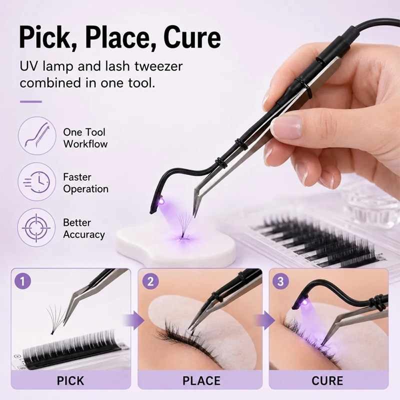 Mini pinzas con lámpara UV par - Eyelash Extension Led reseña y precio